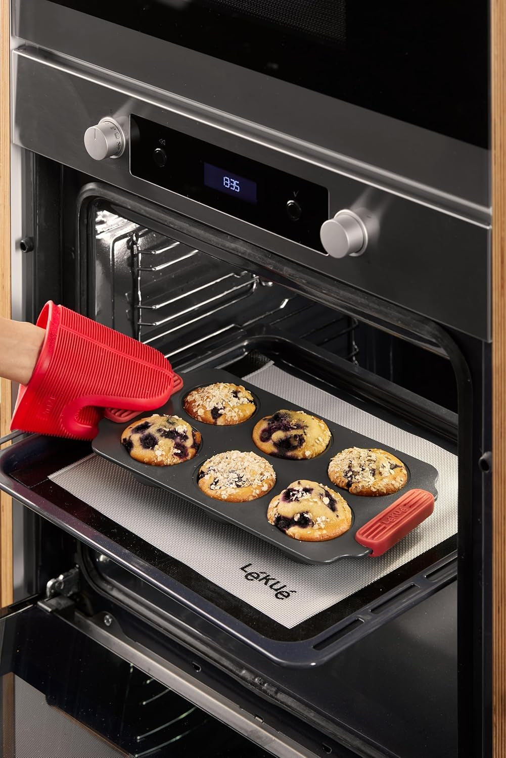 Lékué Muffin-Backform, Antihaftbeschichte, Metall, 6 Mulden Forme og bageplader Naty Shop