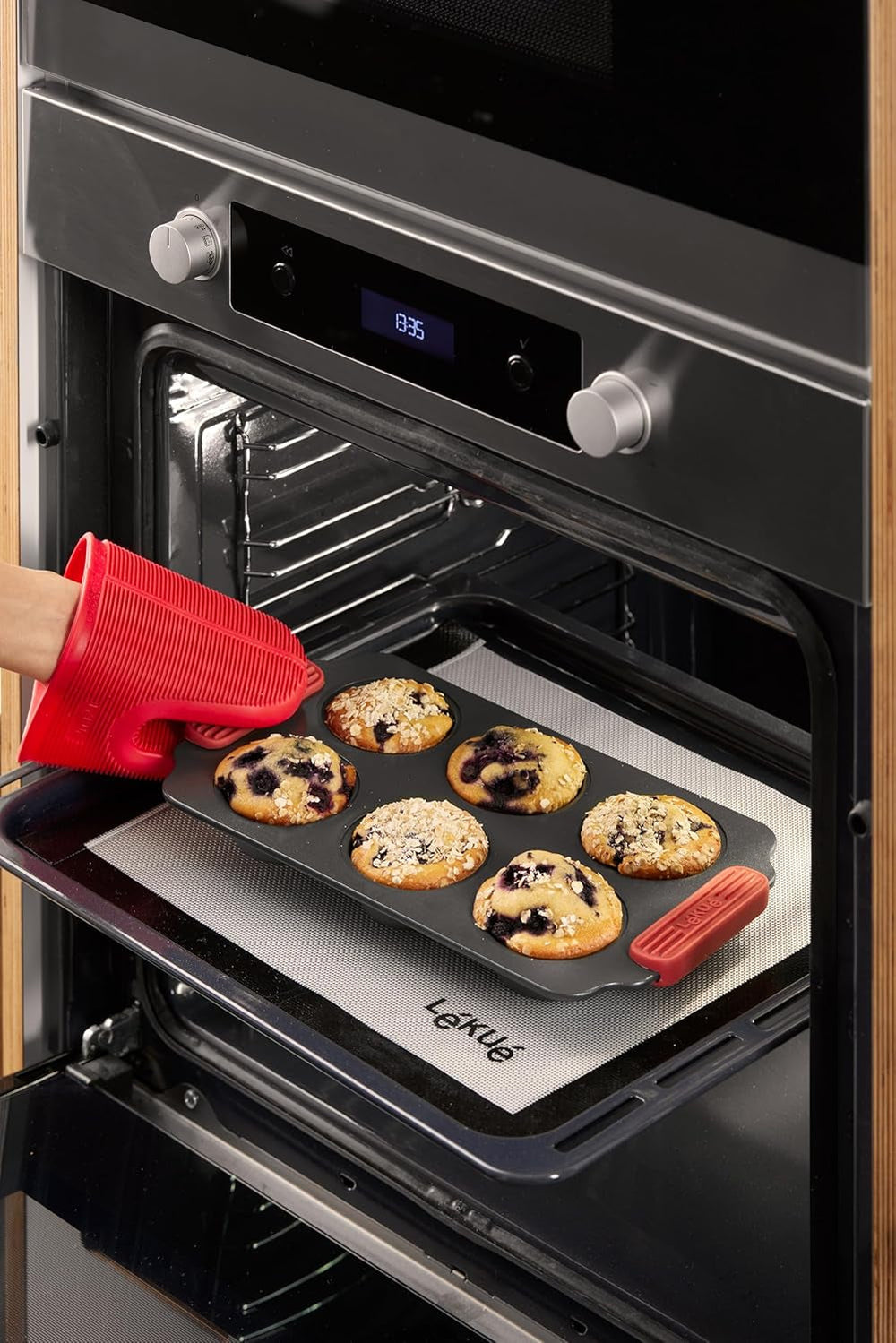 Lékué Muffin-Backform, Antihaftbeschichte, Metall, 6 Mulden Forme og bageplader Naty Shop