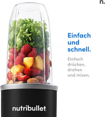 Nutribullet Pro, 900 Watt Leistung, Einfach Und Schnell in Der Anwendung, Kompakt, Leicht Zu Reinigen, Mit 700 Ml Becher, Smoothiemixer, Smoothie Maker, Elektrischer Mixer, NB904B, Schwarz Mama si Copilul Naty Shop