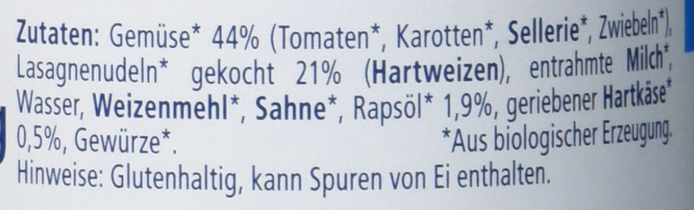 Hipp Pasta Bambini - Lasagne med grøntsager, pakke med 6 (6 X 220 g) Mor og barn Naty Shop