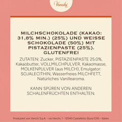 Venchi - Cremino Pistachio Bar, 110g, mælk og hvid chokoladebar med pistaciepasta, tre-lags opskrift med middelhavssmag, glutenfri, ingen kunstige farver