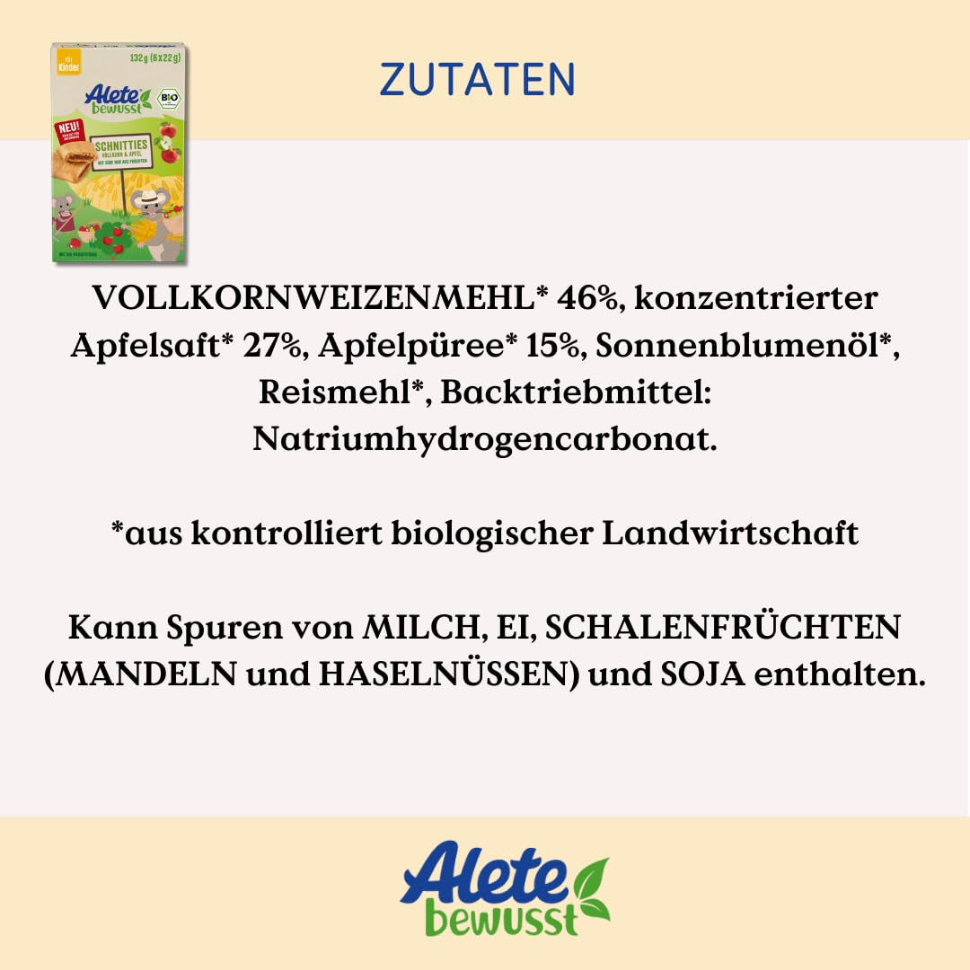 Alete fuldkornsæble i skiver økologiske tærter 8 x 132 g