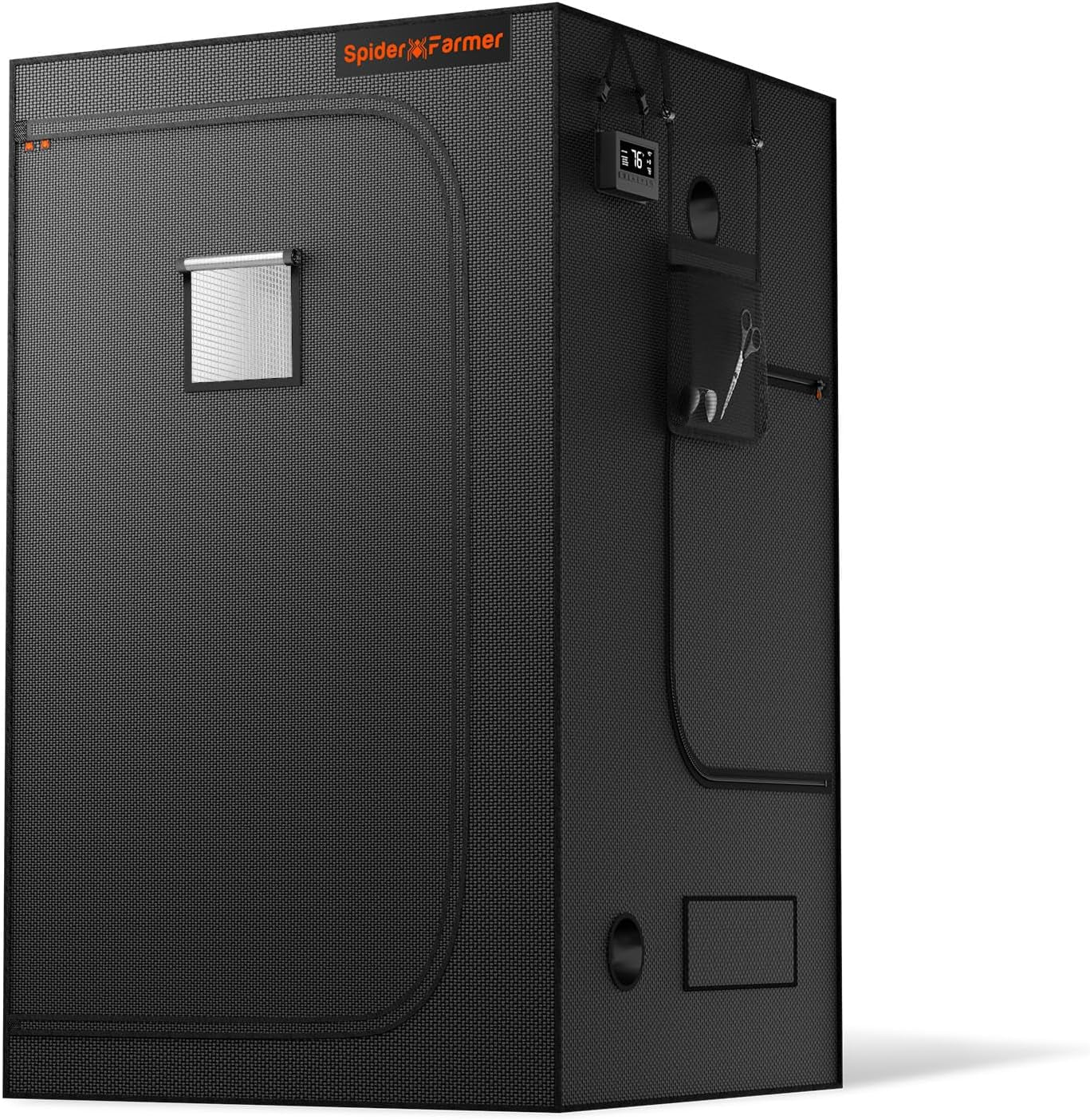 Spider Farmer Pro 70x140x200cm voksetelt med rulledør, observationsvindue, aftageligt gulvpanel, Mylar 2000D stof, til indendørs hydroponics med SF4000, G4500, SE4500