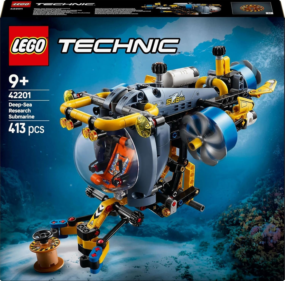 LEGO Technic Deep Sea Explorer Ubådsbyggelegetøj til børn 9 år gamle drenge og piger Kreative fødselsdagsgaveideer Byggebart køretøj med roterende propeller 42201 Byggesæt Besuche den LEGO-Store