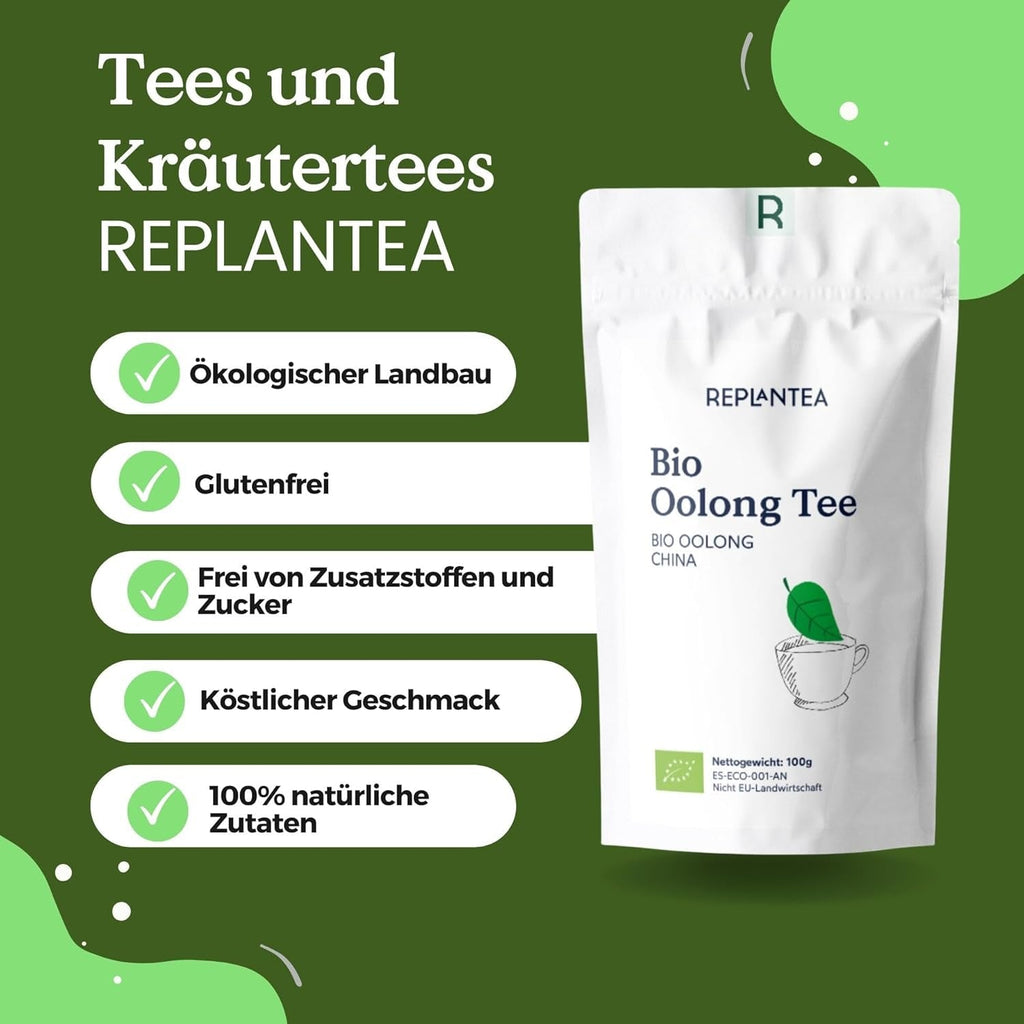 Ceai Oolong Bio 100 G (50 de cești) | Ceai Tie Guan Yin Oolong REPLANTEA