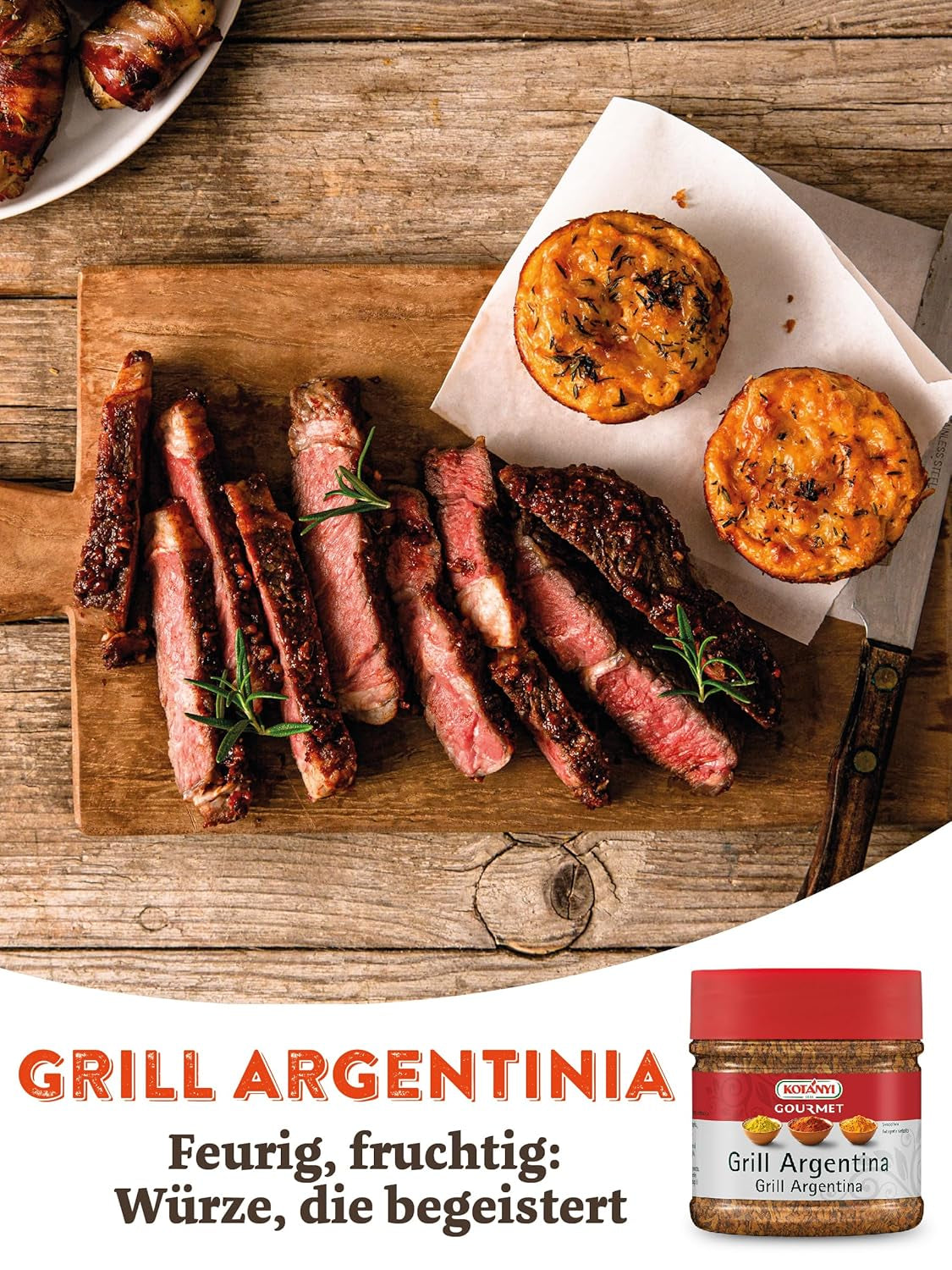 Kotanyi Gourmet Grill-Argentina Gewürzzubereitung, med Paprika, Pfeffer, Koriander og mehr, frugtig-krydret, 400ccm, 285 g