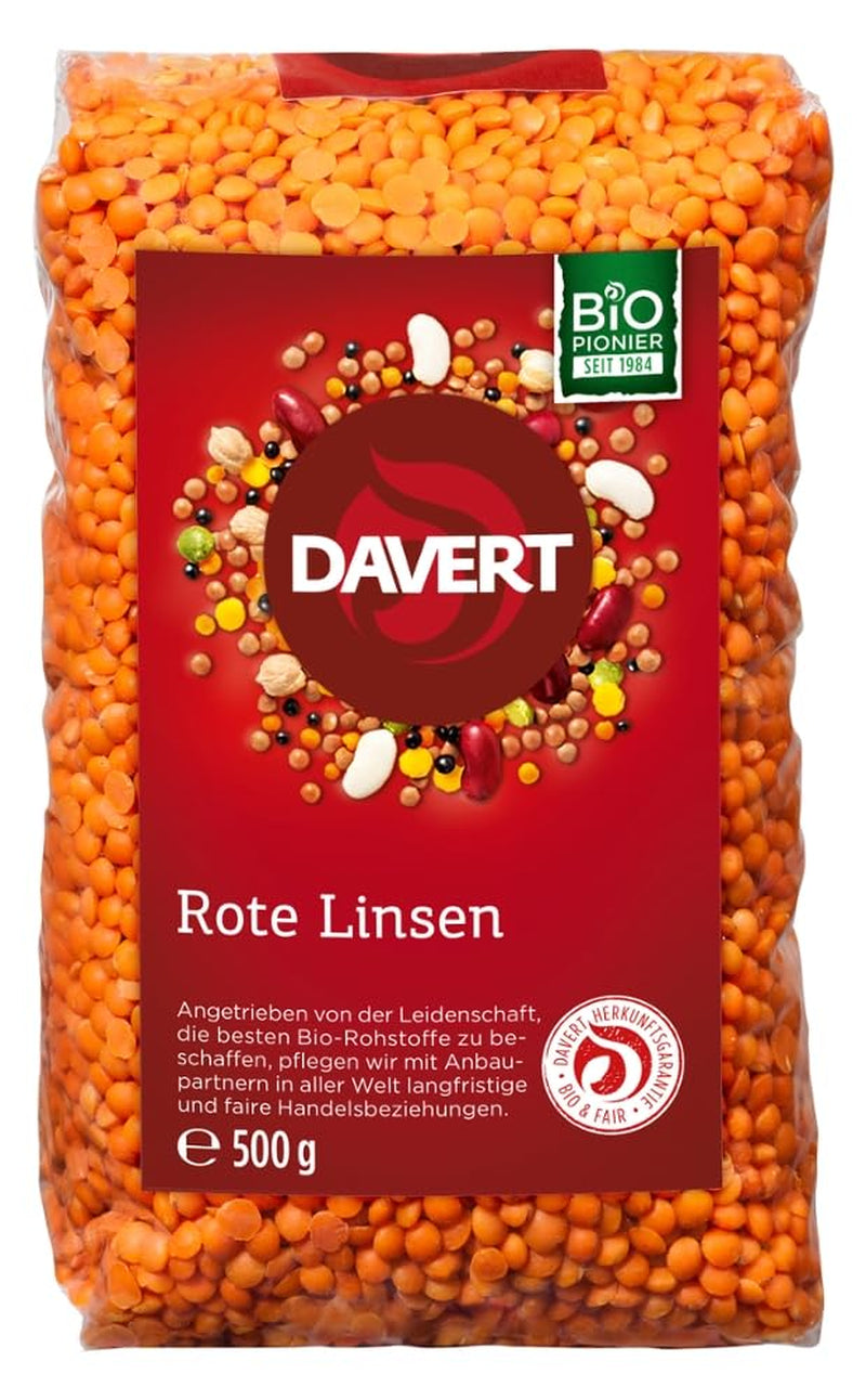 Davert hele røde linser (1 x 500 g) - Bio