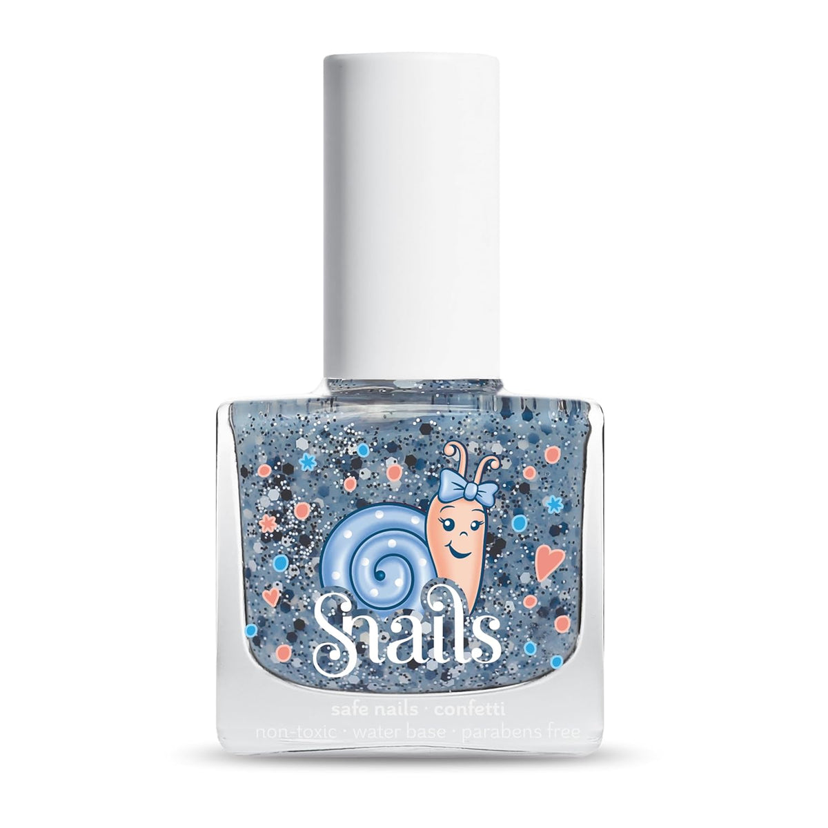 Snegle 516202 Top Coat Confetti Blue Baby Neglelak, Vandbaseret, Vaskbar, Sikker, Vegansk