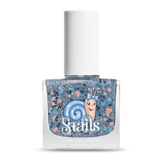 Snegle 516202 Top Coat Confetti Blue Baby Neglelak, Vandbaseret, Vaskbar, Sikker, Vegansk