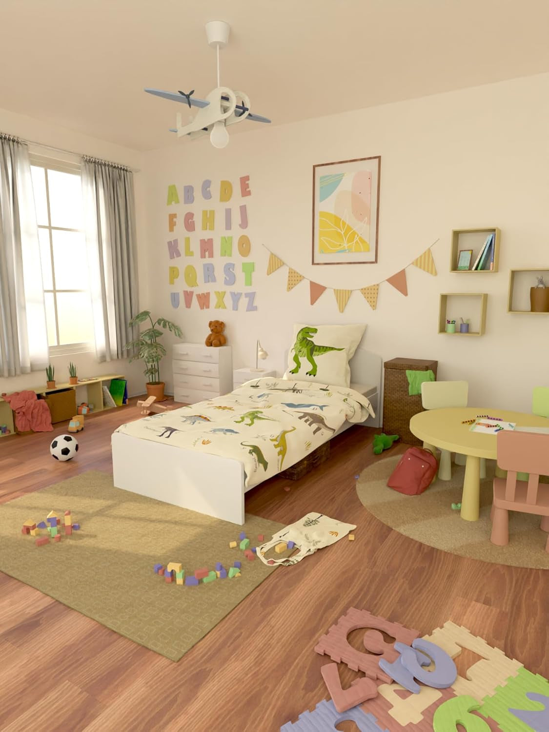 Skybrands Dino Bedtuene 135X200 Jungen Bedtuene Dinosaurier Baumwolle 2Tlg Kinder Bedtuene Dinosaurier 135X200 + Taske Naty Shop