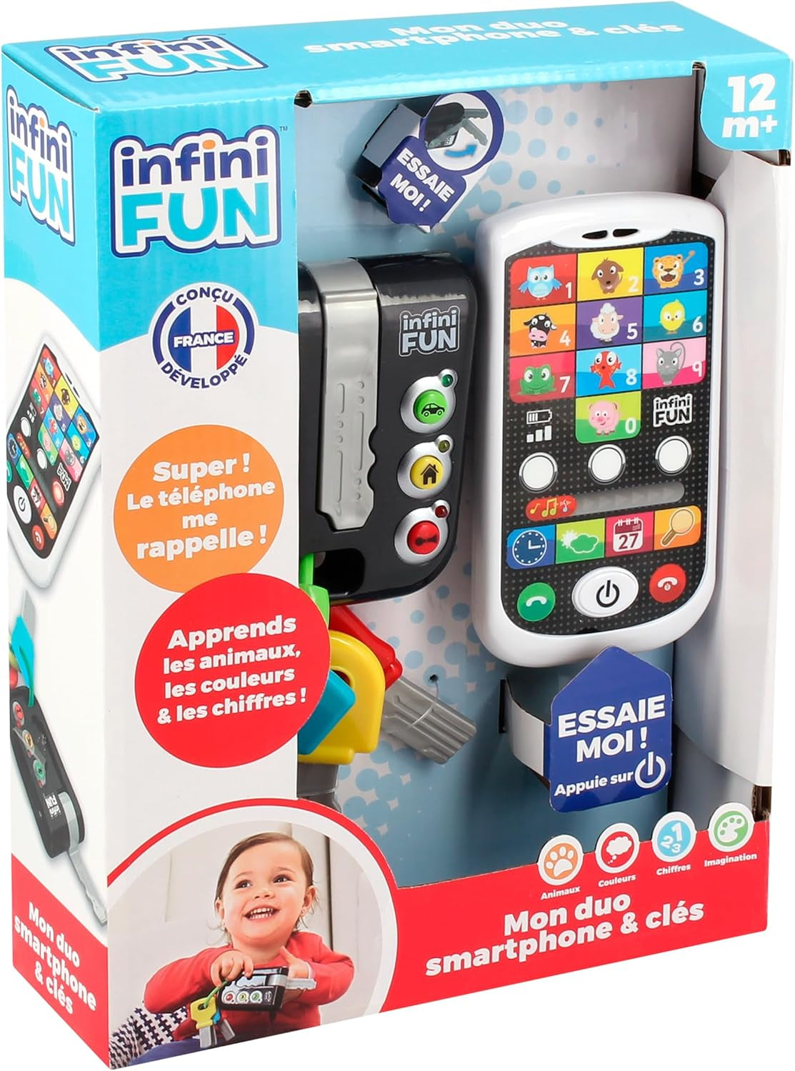 My Duo High-Tech Phone + Key - Un telefon și o cheie foarte realiste. - Jucărie pentru proiecte de învățare multiple de la 12 luni Jucarii Bebe Naty Shop