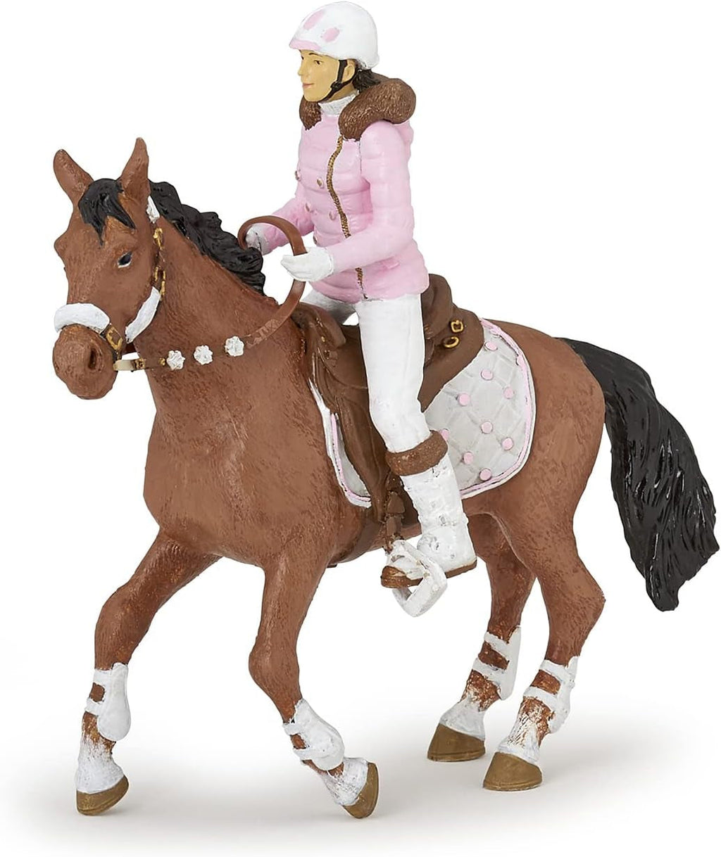 PAPO - Horse figure - Rider Fashion Winter, pasiune pentru călărie, jucărie pentru copii de la 3 ani. Action figures Naty Shop