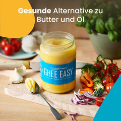 Ghee Easy 850g Ghee Bio von Grasgefütterten Kühen - Ghee Butter ohne Zusatzstoffe - Zertifiziert Organisch & Biologisch - Hochreines Ayurveda Ghee ohne Lactose und Gluten - 100% Europäisch