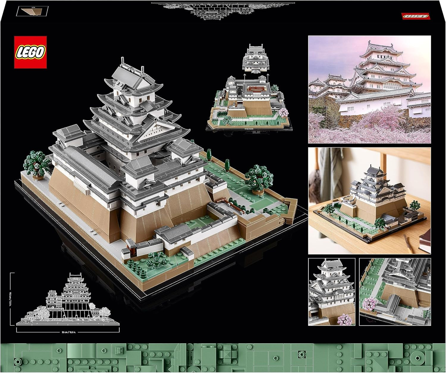 LEGO Architecture Himeji Castle, Voksen Model Kit, Landmark Collection, Creative Gardening and Japanese Culture Fan Set med Cherry Blossom Tree, Gave til ham og hendes 21060 byggesæt Besuche den LEGO-Store