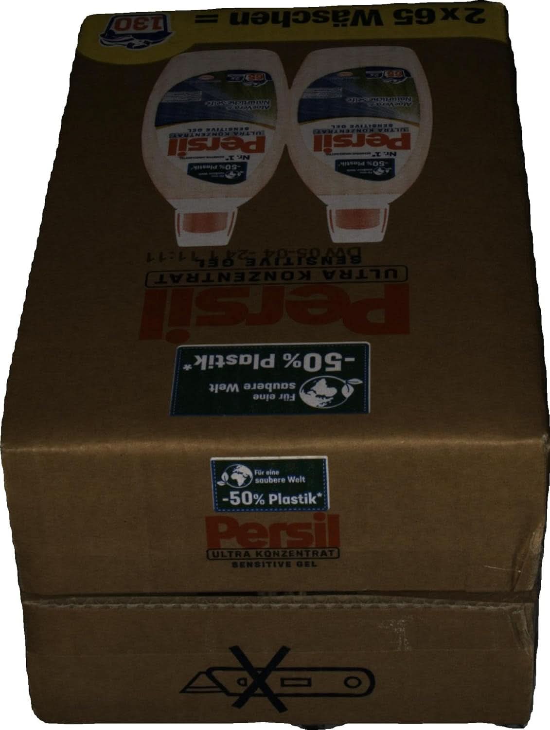 Persil Ultra Concentrate Sensitive Gel (130 vaske), Flydende vaskemiddel til allergier og babyer i en mindre flaske for mindre plastik, Fjerner vanskelige pletter, Dermatologisk testet Naty Shop Vaskevaskemidler