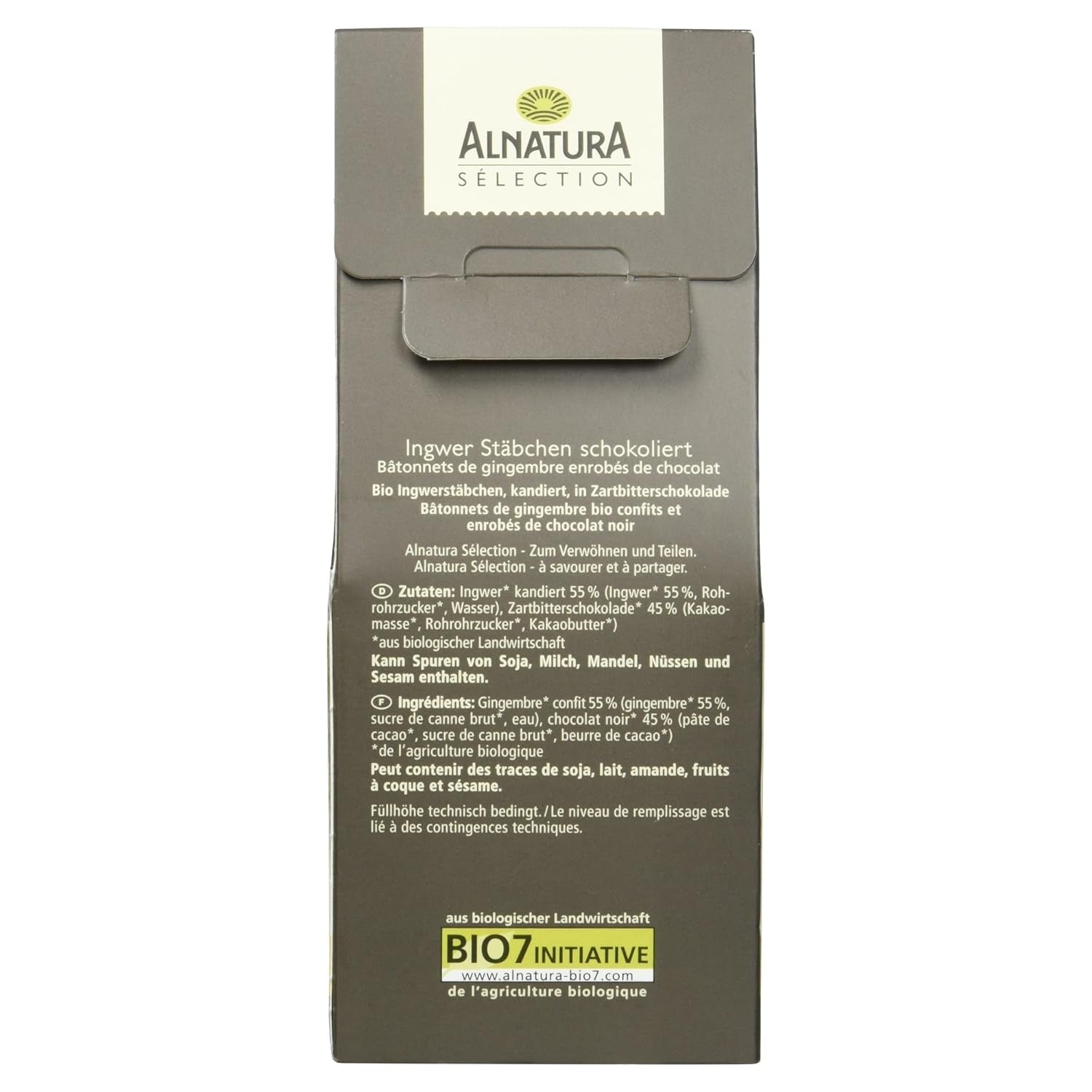Udvalgte økologiske chokoladeovertrukne ingefærbarer, 90g