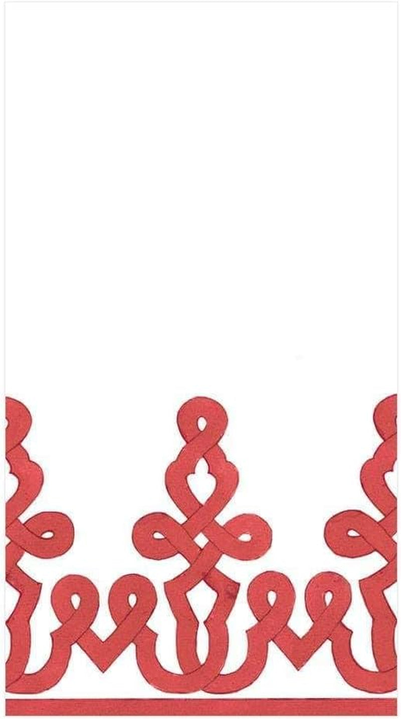 Șervețele de hârtie Dessin Passementerie, lenjerie, roșu, 12 bucăți per pachet