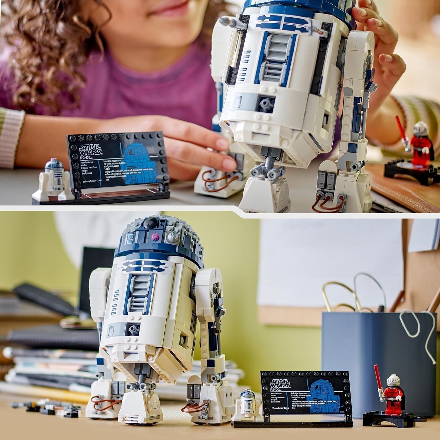 LEGO Star Wars R2-D2 modelsæt til børn, drenge og piger, byggbar droidfigur med Darth Malek 25 års jubilæums minifigur og dekorationstallerken, samling gaveidé 75379 Byggesæt Besuche den LEGO-Store