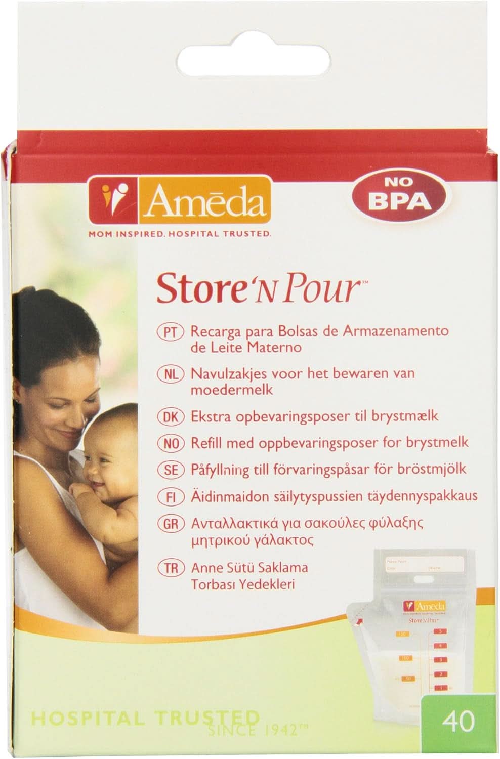 Poser til modermælk - 40 stk Mad og ammetilbehør Bebe Naty Shop