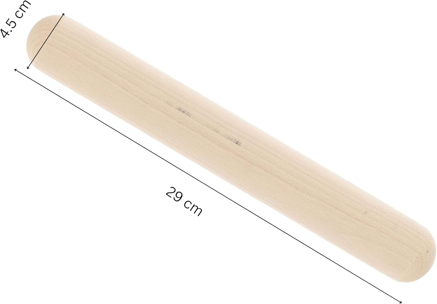 Chef Aid Nudelholz aus Holz – 28,5 cm – Klassischer Teigroller aus Massivholz – Für Gebäck, Brot og Fondant – BPA-frei, Langlebig og Leicht zu Reinigen