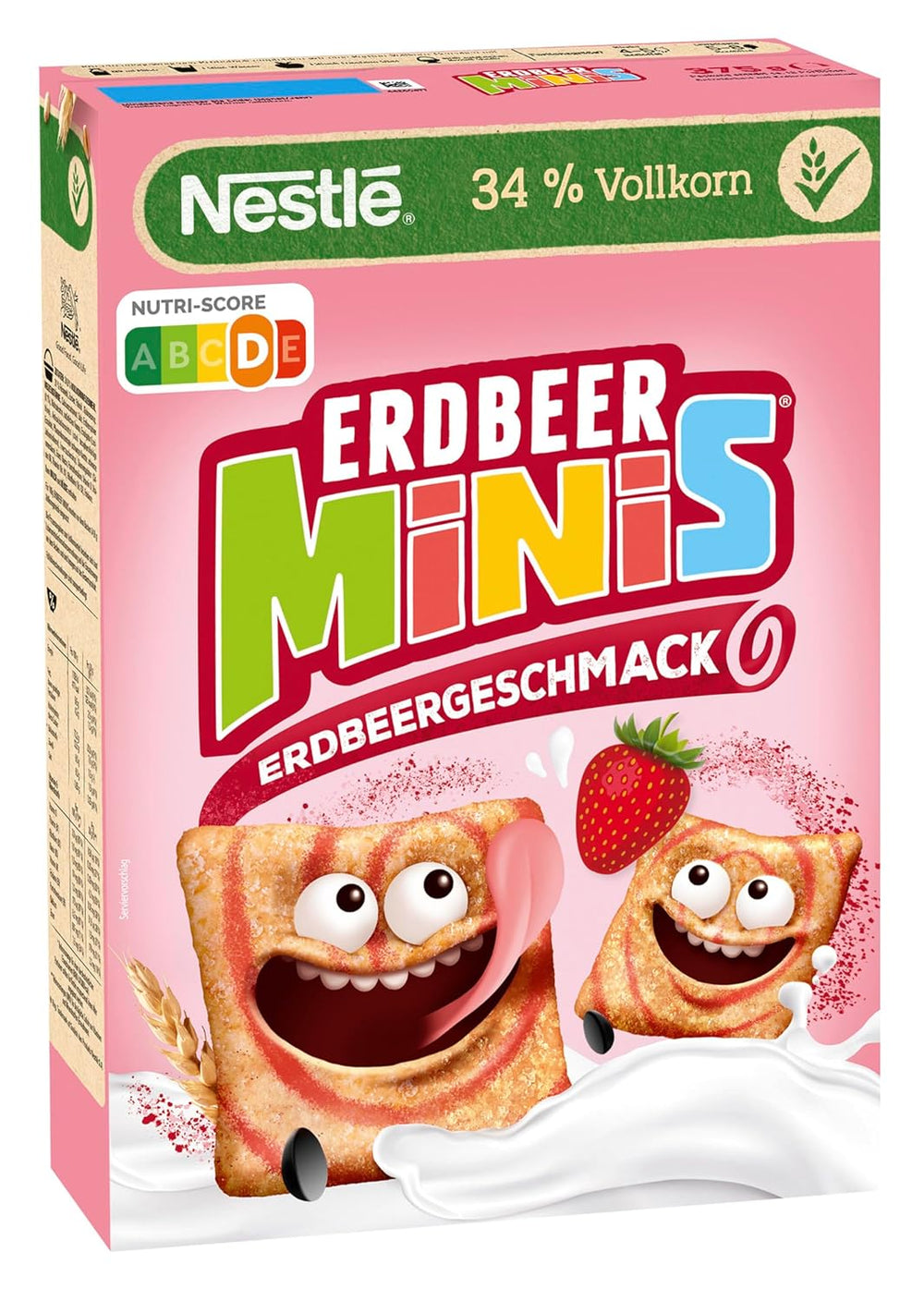 Nestlé Strawberry Minis, fuldkornsprodukter med jordbærsmag, pakke med 7 (7x375 g)