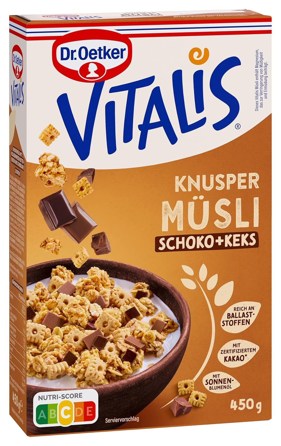 Dr. Oetker Vitalis Crunchy Flakes: Crunchy müsli med cornflakes og mandelstykker, pakke med 5 (5 x 600g)