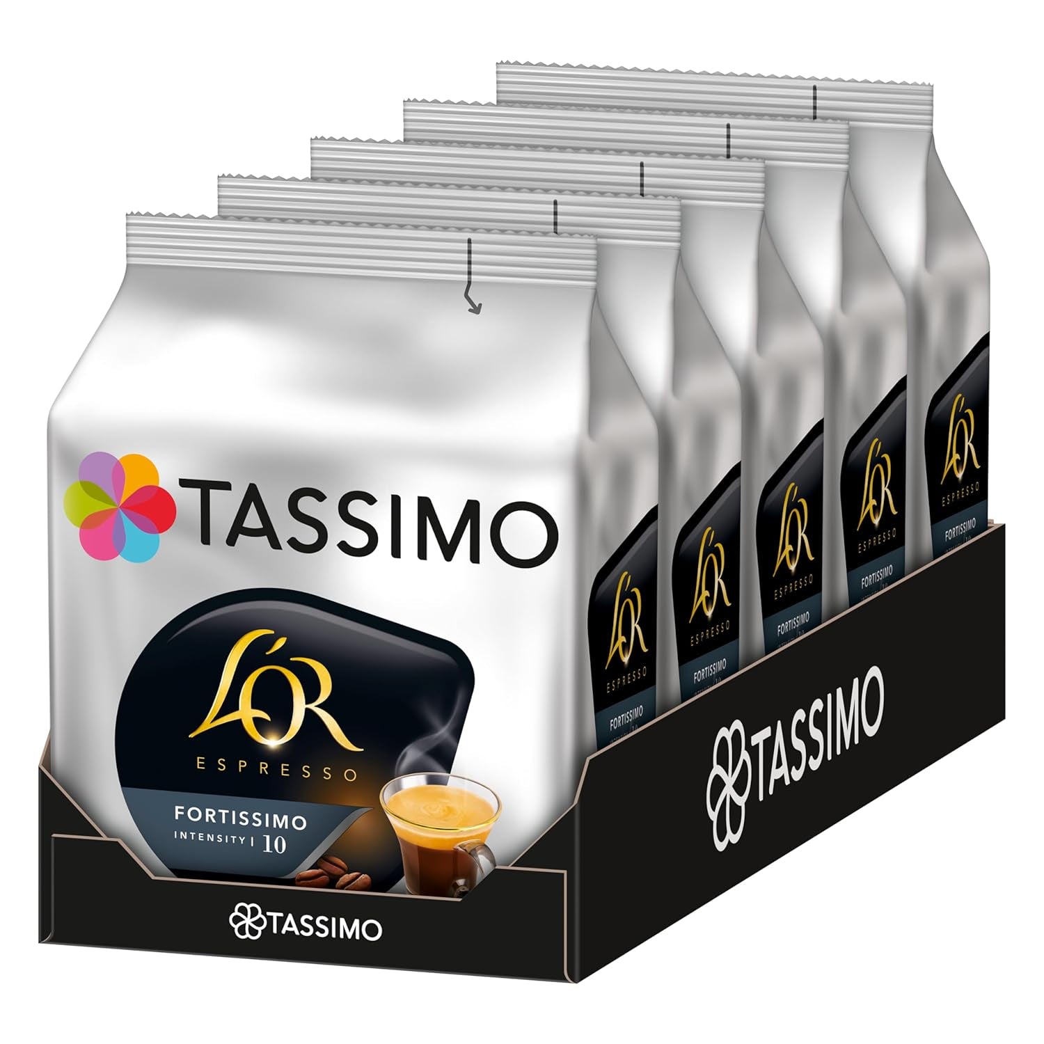 Tassimo Kapseln L'OR Espresso Fortissimo, 5 x 16 Pads, 80 Kaffeekapseln