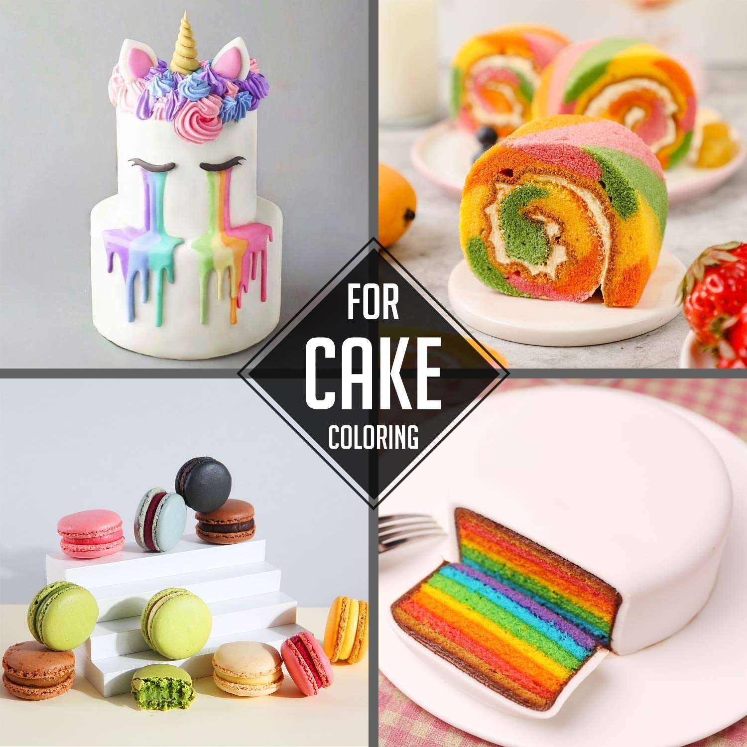 Colorant alimentar - 24 de coloranți alimentari vibranți pentru copt, decorarea torturilor, glazură, fursecuri, fondant și macaroane - Colorant alimentar lichid pentru fabricarea săpunului și meșteșuguri - 24 x 6ml