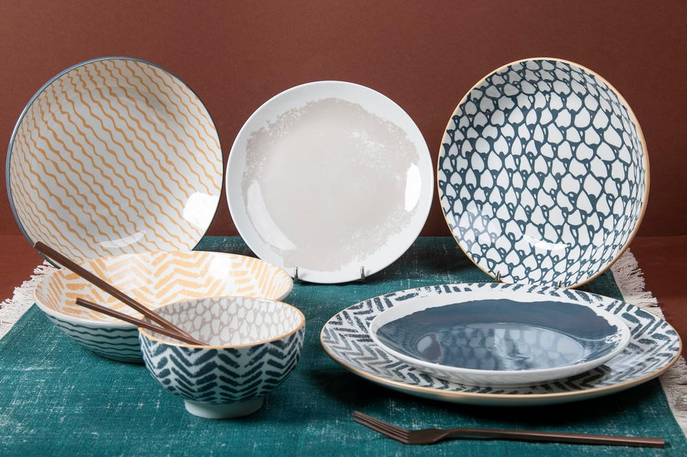 Soho 18-teiliges Geschirrset aus Porzellan, 6 verschiedene Sitzplätze