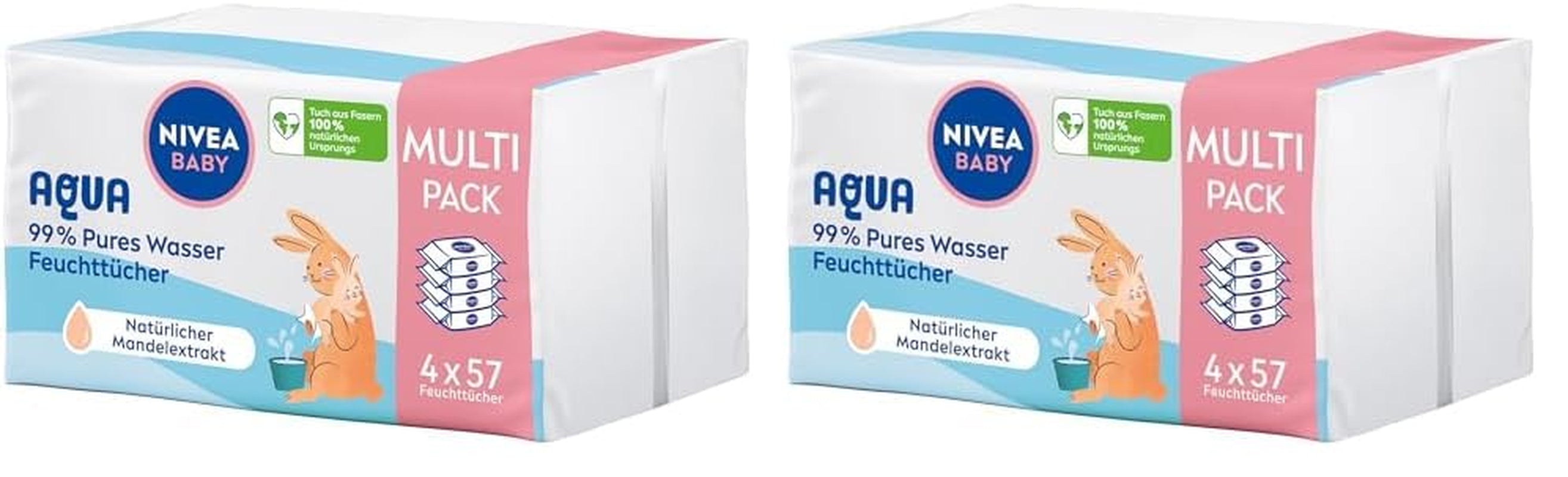 NIVEA Baby Aqua vådservietter 4x57 stk