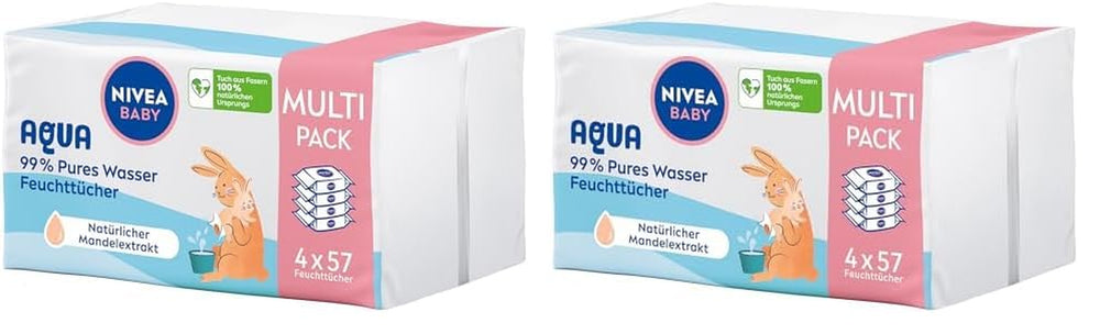 NIVEA Baby Aqua vådservietter 4x57 stk