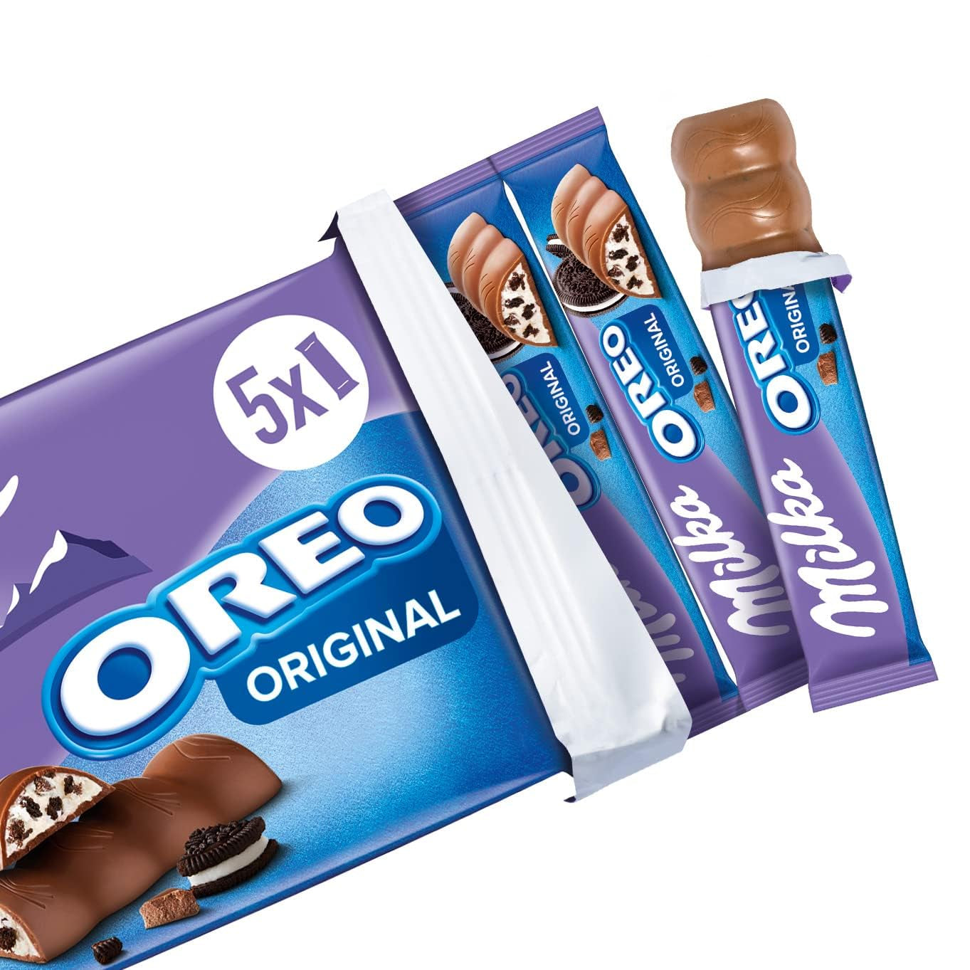 Milka & OREO barer – Alpine mælkechokolade med sprøde stykker af OREO kiks i mælkecreme – 13 x 185g