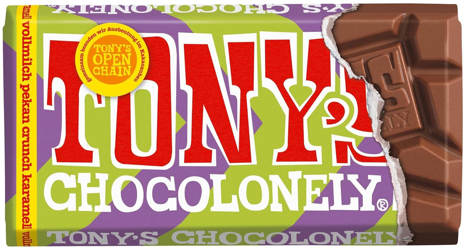 Tony's Chocolonely - Mørk chokolade med mandler og havsalt 90g