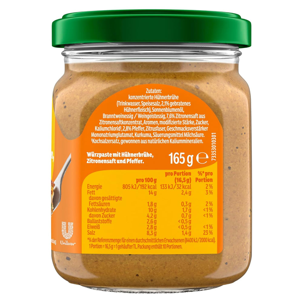 Knorr Schnell gewürzt Kochpaste Gebratenes Hühnchen, Zitrone & Pfeffer einfach & schnell für ene besonders intensiveven, geballten Gesmack 165 g