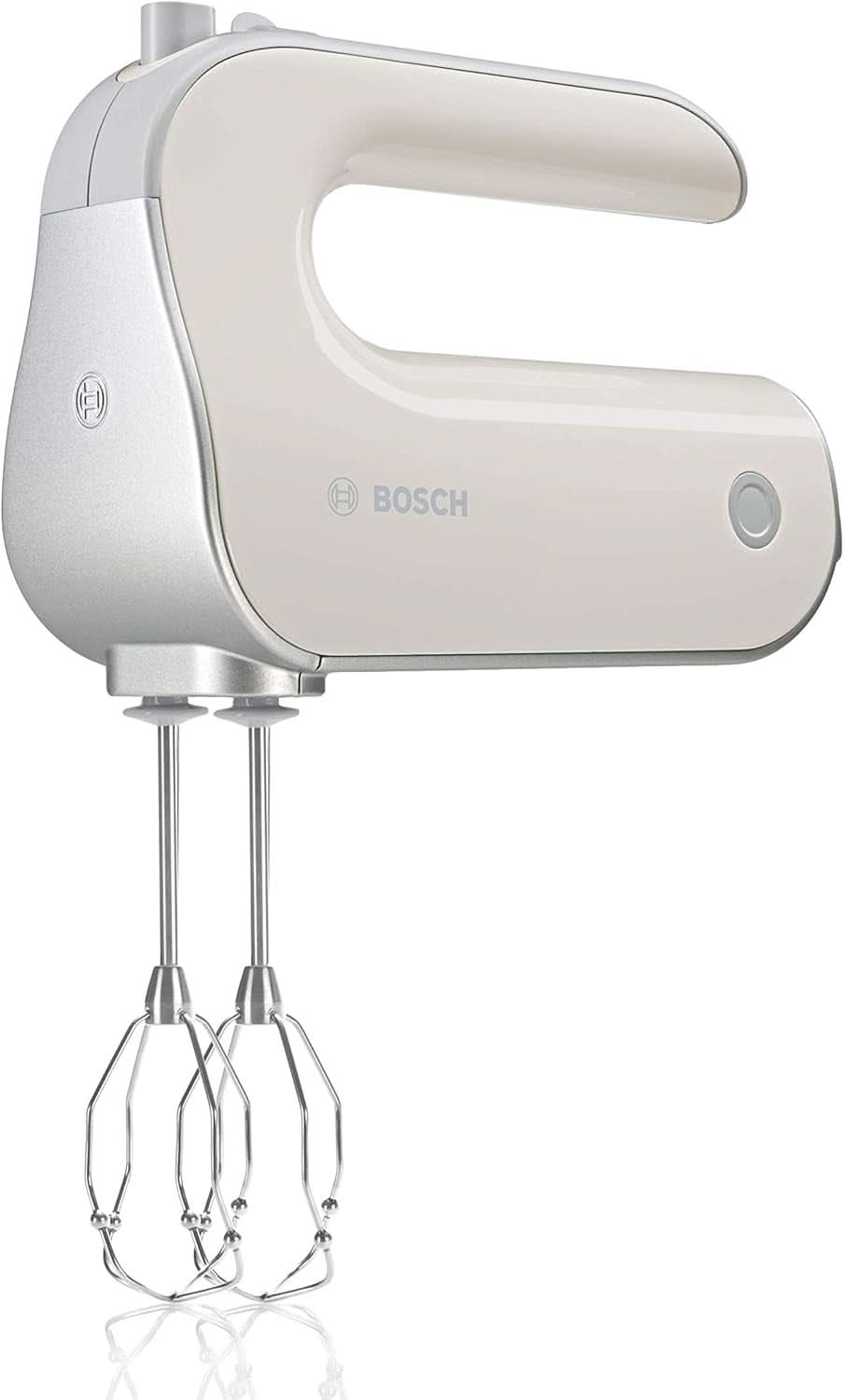 Bosch Handrührer Styline MFQ4835DE, 2X2 Rührbesen, 2 Edelstahl-Nethaken, Spülmaschinengeeignet, 575 W, Weiß Kitchen Naty Shop Mineralgrå/Sølv