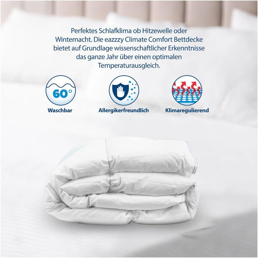 Plapumă Genius Eazzzy Climate Comfort 155 X 220 Cm, Etanșă la fibre, Plapumă ușoară pentru toate anotimpurile, Plapumă respirabilă, Temperatură plăcută pentru somn, Plapumă pentru toate anotimpurile Plapumi si pilote Naty Shop