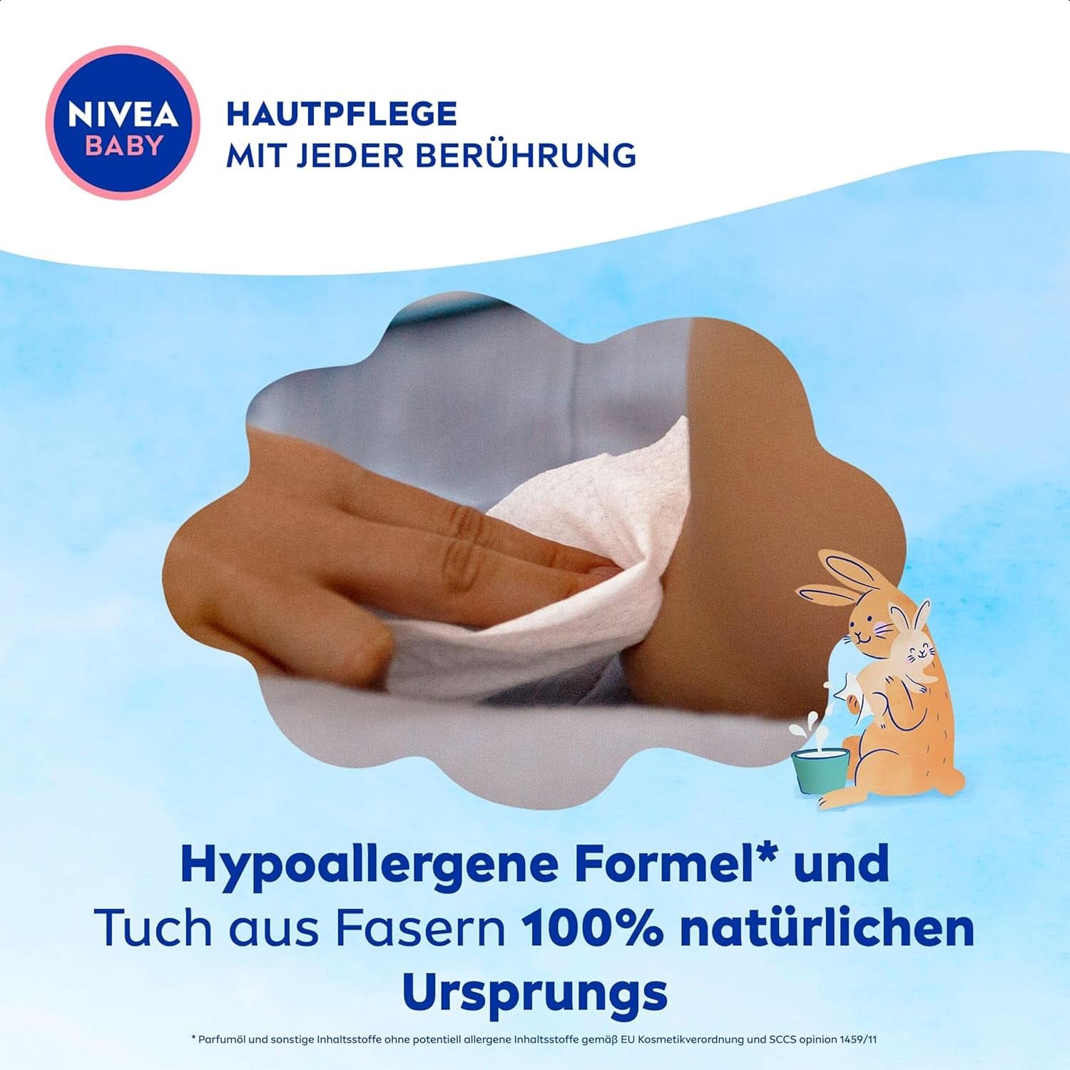NIVEA Baby AQUA Feuchttücher, Baby Feuchttücher Zur Sanften Reinigung Empfindlicher Haut, Hypoallergene Und Parfümfreie Feuchttücher For Babies Mit 99% Wasser (1 X 57 Stück) Baby Wet Wipes Naty Shop