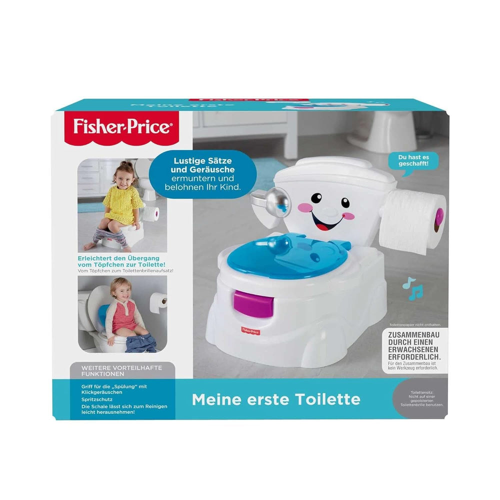 Fisher-Price Meine Erste Toilette, Baby Töpfchen, Mit Musik & Lustigen Sätzen, Tragbare Baby Toilette, Abnehmbarer Toilettenaufsatz, Deutsche Version, Ab 1 Jahr, P4326 Tilbehør Mad og Amning Bebe Naty Shop