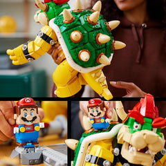LEGO Super Mario The Mighty Bowser 3D-modelsæt Stort samleobjekt actionfigursæt inklusive duelleringsplatform Gaveidé til fans Vis som værelsesindretning 71411 Byggesæt Besuche den LEGO-Store