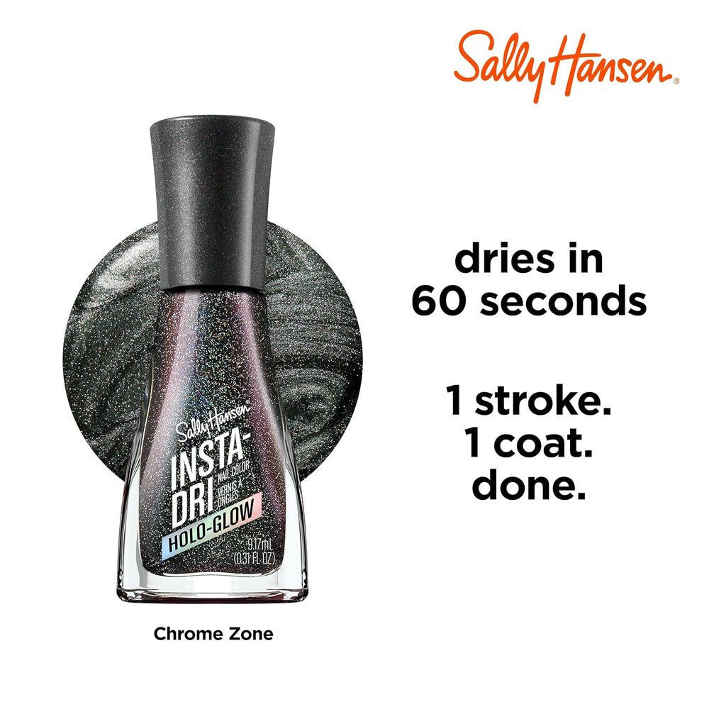 Insta-Dri Holo-Glow neglelak, Chrome Zone, Nem at bruge, Langtidsholdbar, Smukke farver, Nem at påføre, Ingen afslag, 19ml