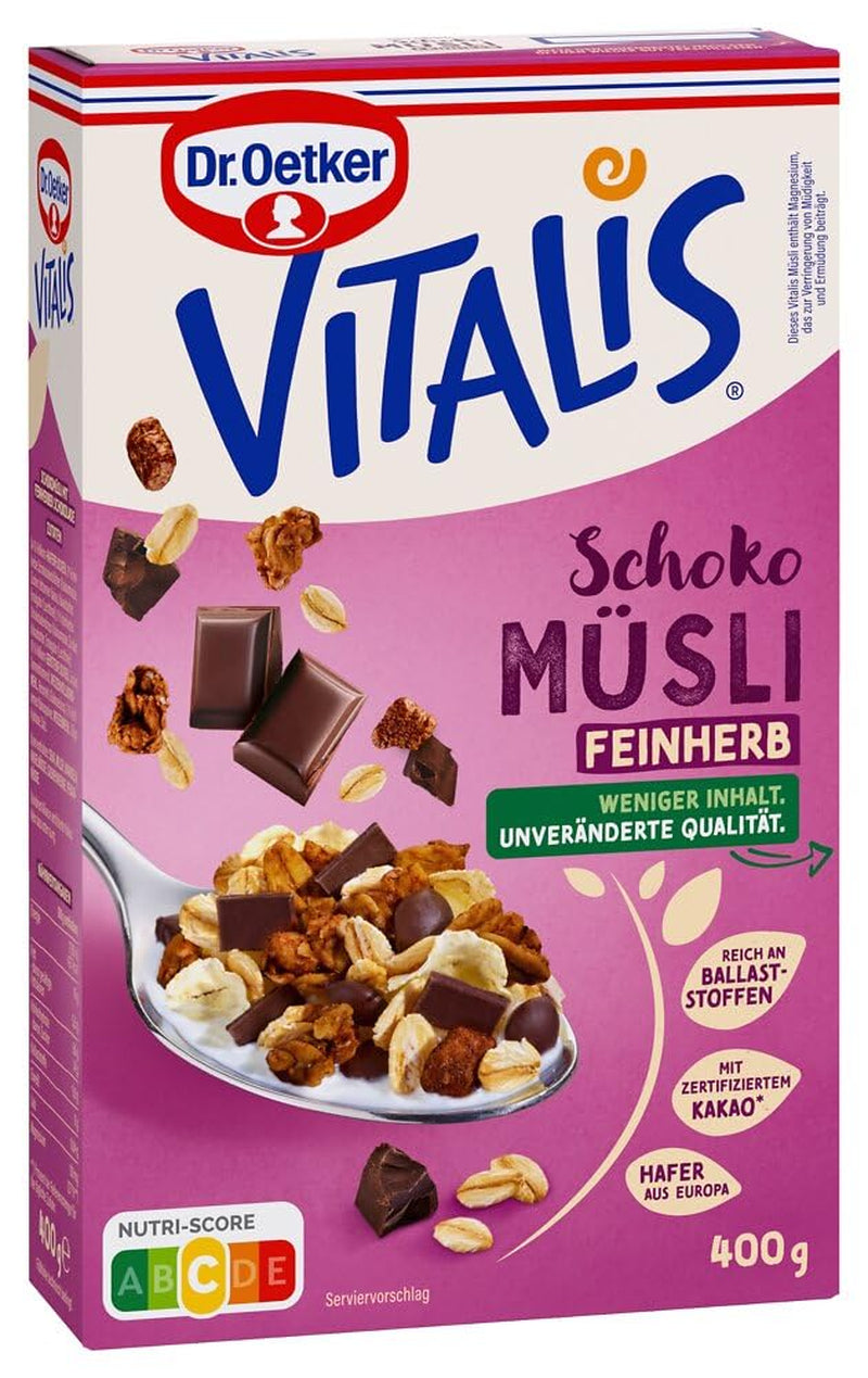 Dr. Oetker Vitalis Mørk Chokolade Müsli: Mørk Chokolade Morgenmad Müsli, pakke med 6 (6 x 600 g)