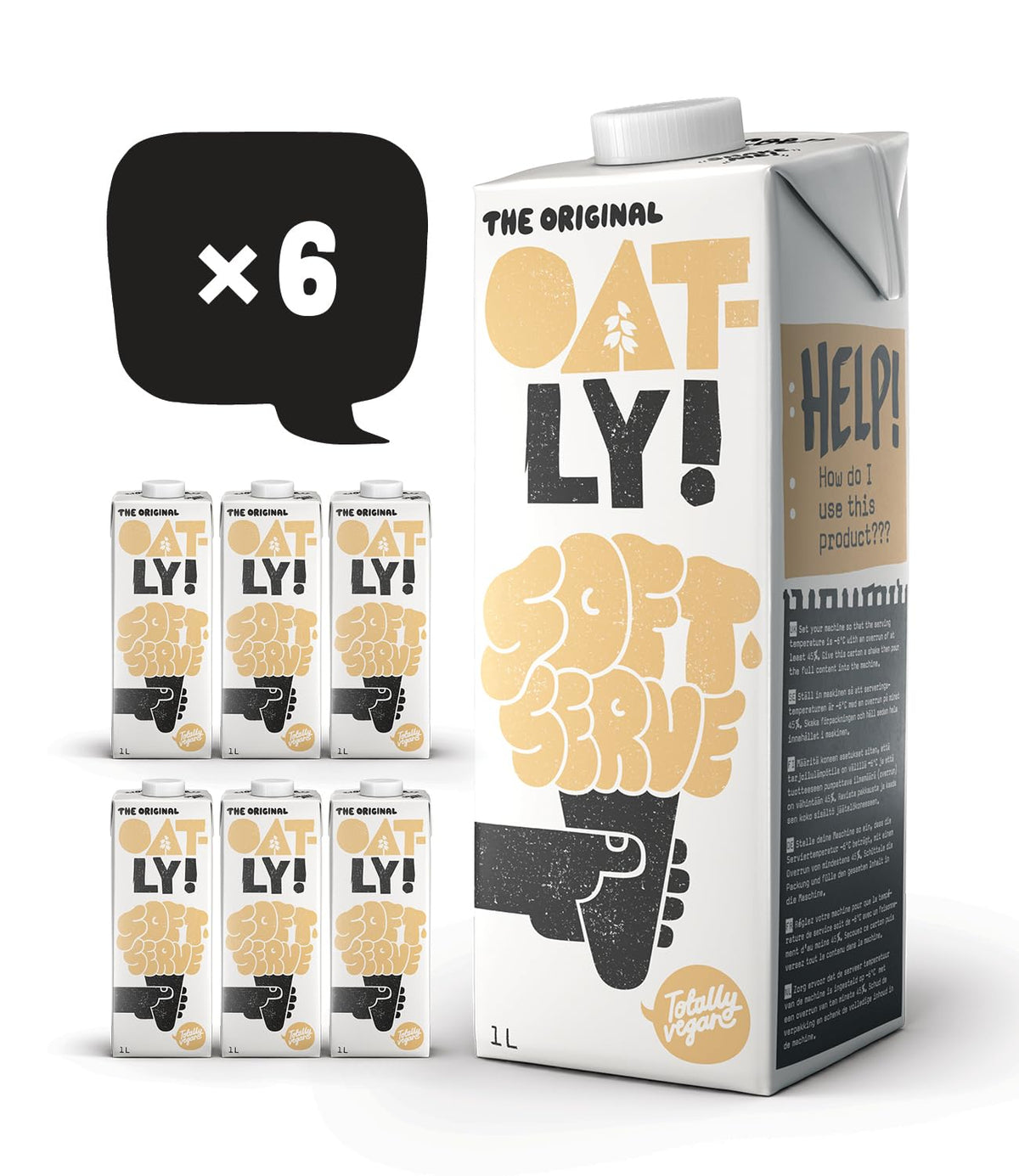 Oatly Soft Serve Mix til fremstilling af softice på plantebaseret basis i ismaskinen 1L, (6er-Pack)