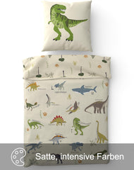 Skybrands Dino Bedtuene 135X200 Jungen Bedtuene Dinosaurier Baumwolle 2Tlg Kinder Bedtuene Dinosaurier 135X200 + Taske Naty Shop