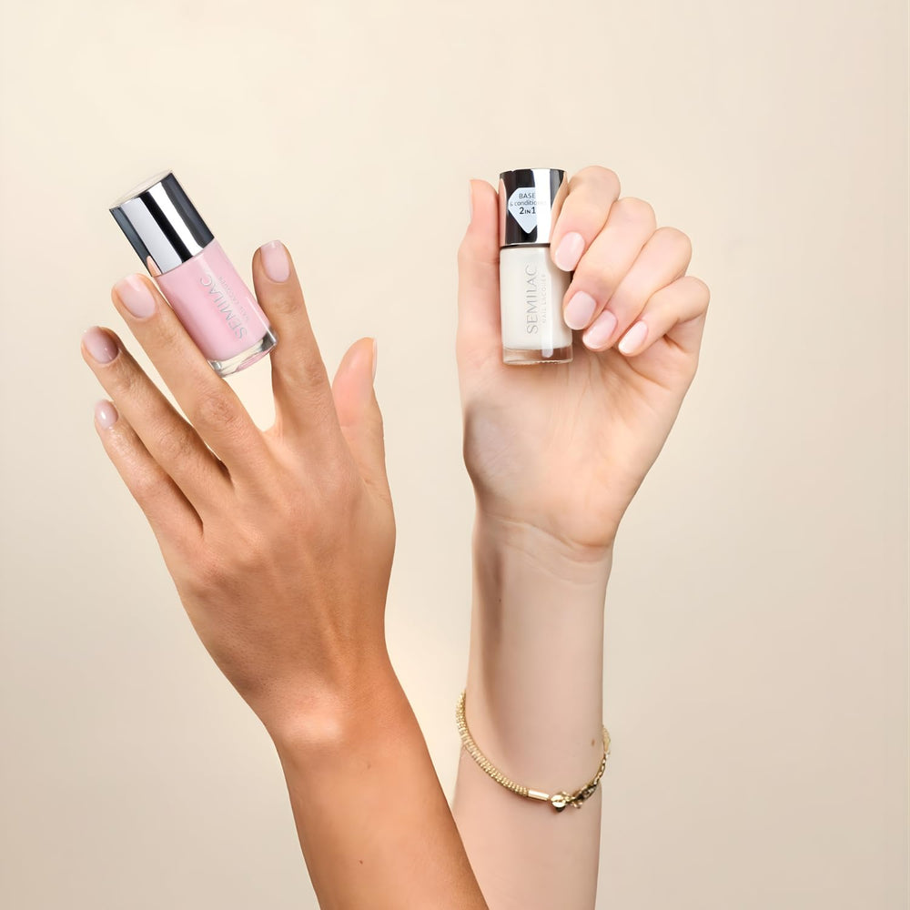 Udjævnende base Semilac 9 ml – Udjævnende base til klassisk, balancerende, styrkende og selvnivellerende neglelak
