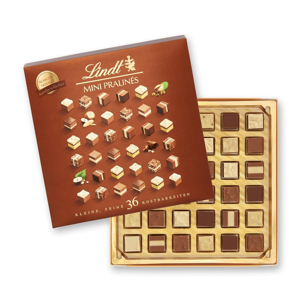 Lindt Chocolate - Nougat Mini Pralinés, 165 gram, æske med 36 praliner Naty Shop Chocolates