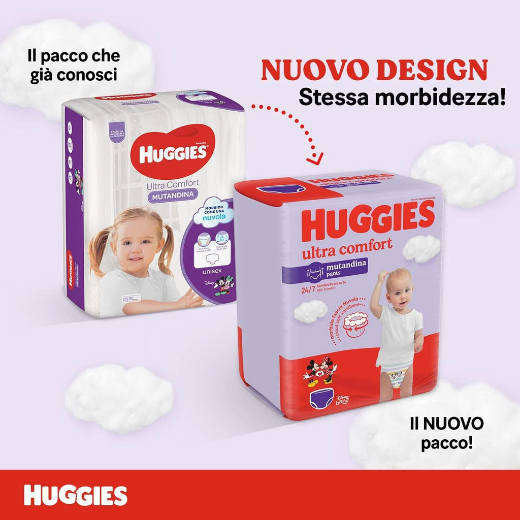 Pantaloni pentru scutece Huggies Ultra Comfort Mărimea 4 (9-14 kg) Pachet de 72 de pantaloni pentru scutece Mama si Copilul Naty Shop