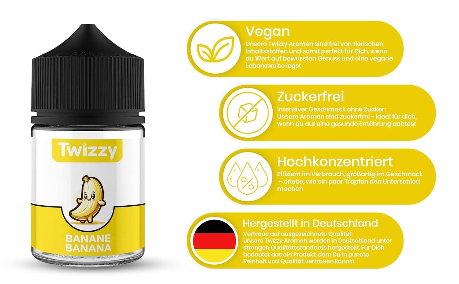Twizzy Banana madsmag - 60 ml - Intens smag - Ideel til bagning Aromas Naty Shop
