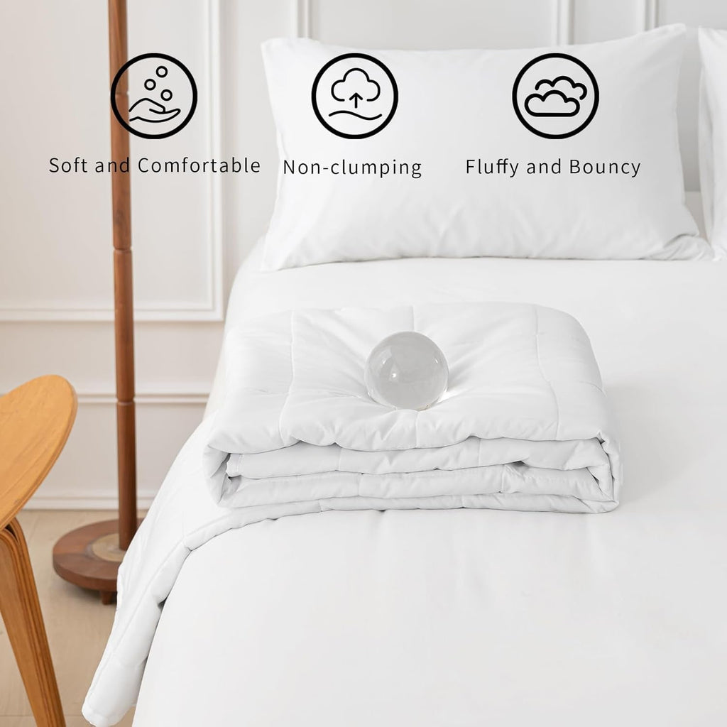 Plapumă de vară 155X220 Plapumă ușoară de vară 90 GSM plapume 155X220Cm cuvertură Plapumă subțire Utilizabilă fără capac Plapumă de răcire Soft Cosy Alb Plapumi si pilote Naty Shop