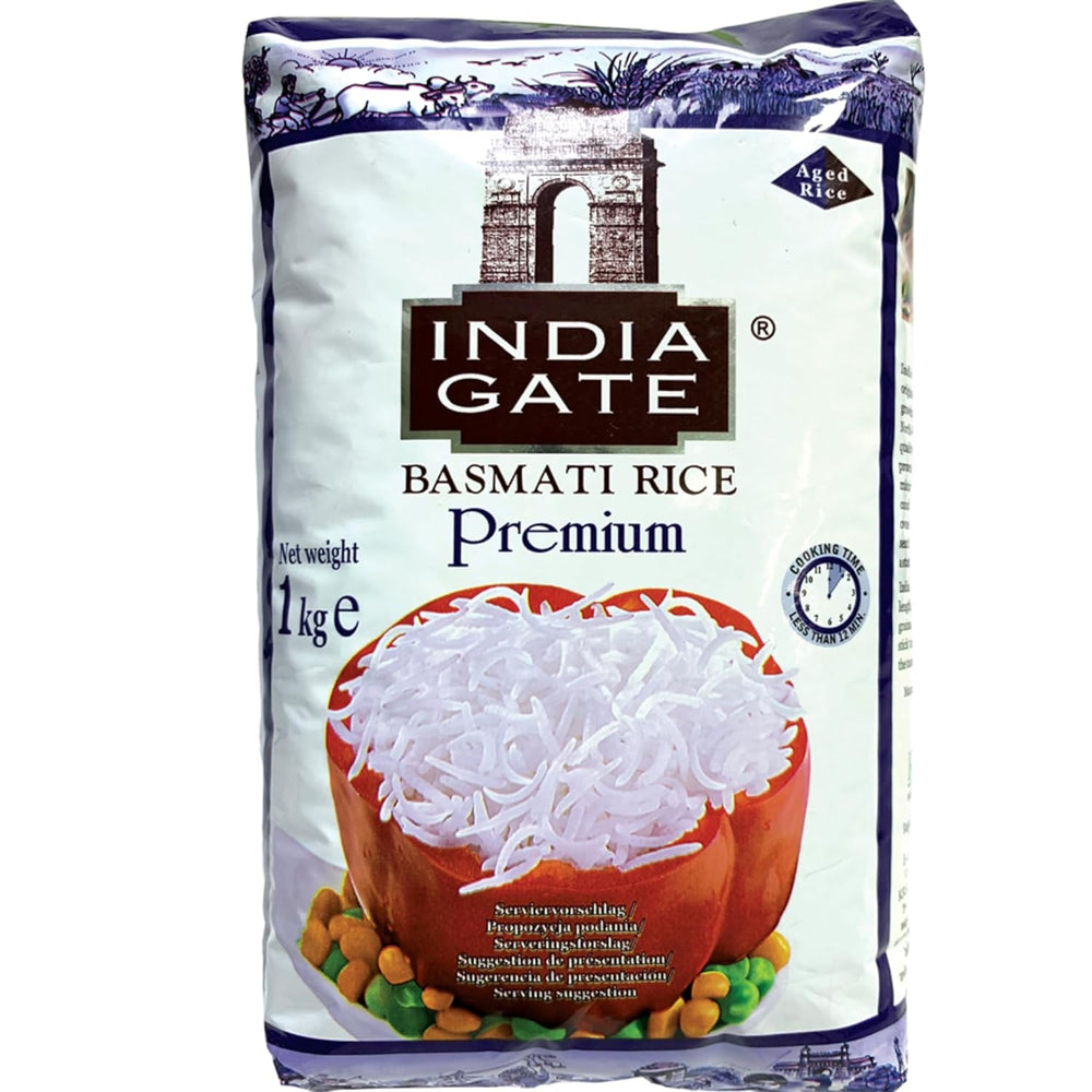 INDIA GATE Premium Basmatiris – Fin langkornet ris, aromatisk, fra Indien, fin langkornet (1 x 5 kg)