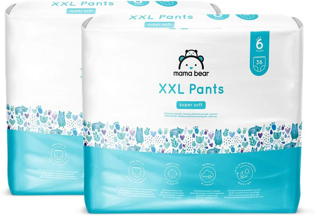 Amazon-mærke: Mama Bear Pull-Up XXL bleer, størrelse 6 (18-30 kg), 72 stykker (2 pakker af 36)